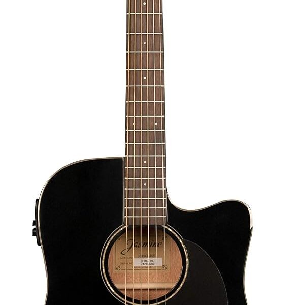 Jasmine JD39CE-BLK J-Series Guitarra Acústica-Eléctrica, Negro