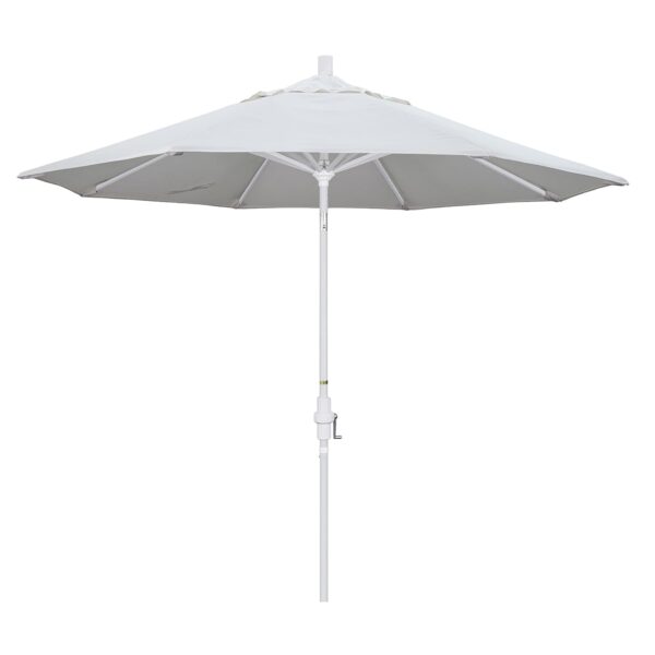 Sombrilla California Umbrella GSCU908170-5404 Redonda de Aluminio 9 pies Natural Poste Blanco Inclinación Automática Man