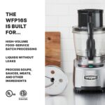 Waring Commercial WFP16S - Procesador de alimentos de 4 Quart, motor de 2 HP, tubo de alimentación extragrande, sistema
