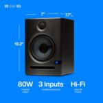 PreSonus Eris E5 de 2 vías, 5.25 pulgadas (13.3 cm) Monitor de estudio de campo cercano