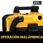 Aspiradora inalámbrica DeWalt de 2 galones, sin batería ni cargador, para ambientes húmedos y secos