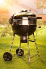 Parrilla de Carbón Napoleon PRO22K-LEG-3 22 Pulgadas Negro Tapa y Cuenco Esmaltados de Porcelana Rejillas de Hierro Fund