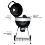 Parrilla de Carbón Napoleon PRO22K-LEG-3 22 Pulgadas Negro Tapa y Cuenco Esmaltados de Porcelana Rejillas de Hierro Fund