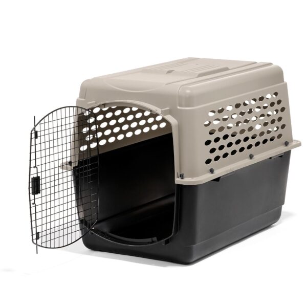Perrera Petmate Vari Modelo 21950 40 Pulgadas Plástico Gris Pardo y Negro para Perros de 70-90 Libras