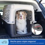 Perrera Petmate Vari Modelo 21950 40 Pulgadas Plástico Gris Pardo y Negro para Perros de 70-90 Libras