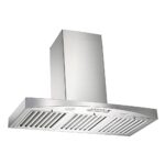 KOBE RA3836SQB-WM-5 Deluxe 36" Campana extractora para montaje en pared, 3 velocidades, 700 CFM, luces LED, filtros defl