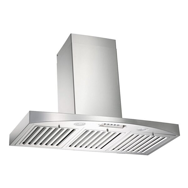 KOBE RA3836SQB-WM-5 Deluxe 36" Campana extractora para montaje en pared, 3 velocidades, 700 CFM, luces LED, filtros defl