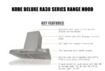 KOBE RA3836SQB-WM-5 Deluxe 36" Campana extractora para montaje en pared, 3 velocidades, 700 CFM, luces LED, filtros defl
