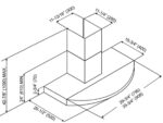 KOBE RA3836SQB-WM-5 Deluxe 36" Campana extractora para montaje en pared, 3 velocidades, 700 CFM, luces LED, filtros defl