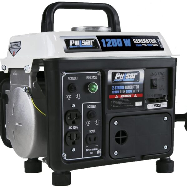 Generador Portátil de Gas Pulsar PG1202SA 1200 W Pico 900 W Funcionamiento Tanque 1.1 Galones