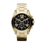 Reloj Michael Kors Bradshaw MK5739 para Mujer Cronógrafo Acero Inoxidable Dorado 43mm Esfera Negra