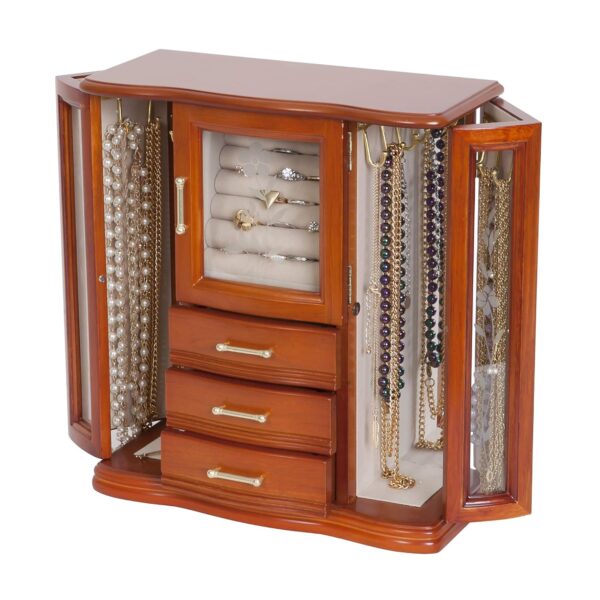 Joyero de Madera Mele & Co. Richmond 00772F09M Acabado Nogal 3 Cajones