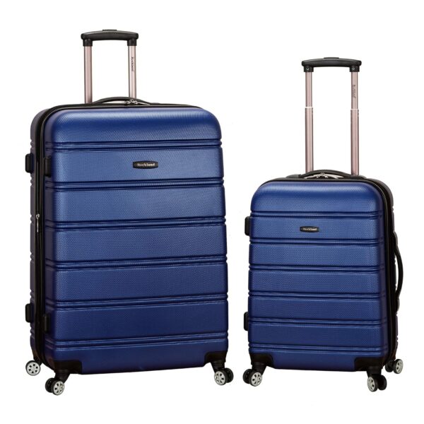 Set de Maletas Rockland Melbourne Fox Luggage F225-BLUE Azul ABS Rígida Expandible 2 Piezas