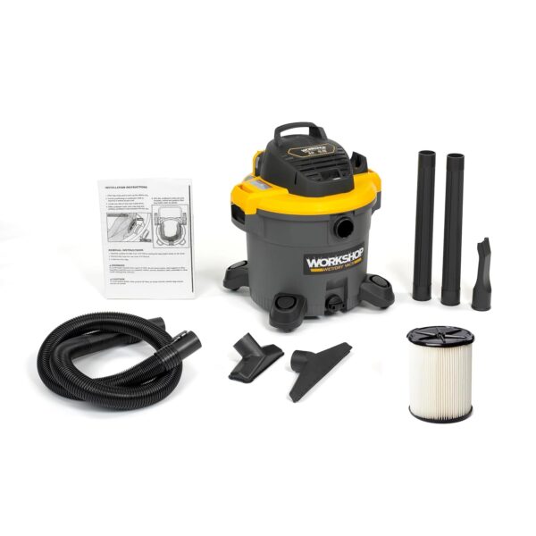 Workshop Aspiradora húmeda y seca WS1200VA de 12 galones 5.0 pico HP Aspiradora en seco | General Purpose Shop Vacuum wi