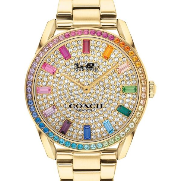 Reloj Coach Preston para Mujer Modelo 14503657 Caja y Pulsera en Tono Dorado Diámetro 36 mm