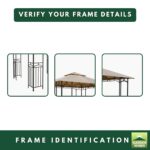 Toldo de Repuesto Garden Winds LCM991BCN-RS Panel de Esquina Curvada para Cenador 11 x 9 Pies Tela RipLock 350 Beige