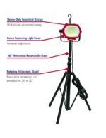 ATD Tools (80335) Luz de trabajo con cable COB de 35 W con soporte para trípode