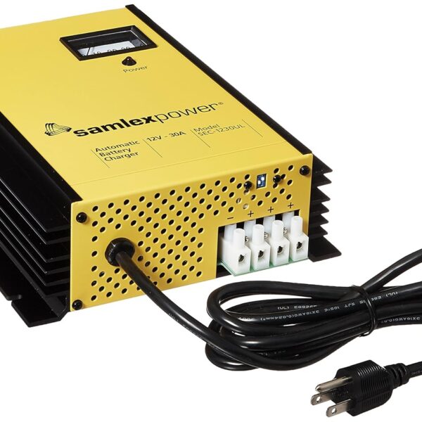 Cargador de Batería Samlex America SEC-1230UL 12V 30A con Tres Etapas Automáticas