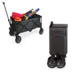 PICNIC TIME Adventure - Carro plegable plegable para exteriores, carrito portátil con ruedas, carrito todo terreno con c