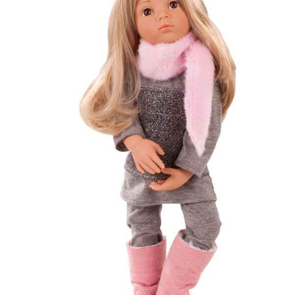 Muñeca Gotz Happy Kidz Emily 1466023 de vinilo multiarticulada 19.5 pulgadas cabello rubio para lavar y peinar