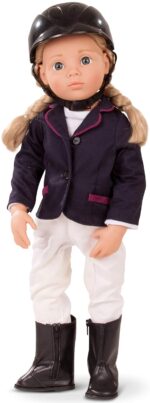 Muñeca Götz Anna Horse Riding 19.5 pulgadas Happy Kidz articulada de vinilo con cabello rubio largo para lavar y peinar