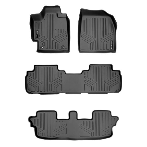 Juego de Alfombrillas de Piso MAXLINER 3 Filas Toyota Highlander 2008 2013 Negro