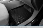 Juego de Alfombrillas de Piso MAXLINER 3 Filas Toyota Highlander 2008 2013 Negro