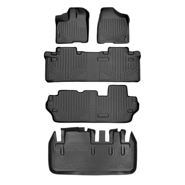 Juego de Tapetes Maxliner MAXFLOORMAT A0083 B0083 C0083 D0128 para Toyota Sienna Todo Clima Color Negro