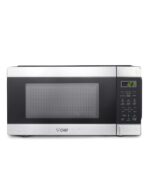 Commercial CHEF Microondas para encimera, 1.1 pies cúbicos, negro con ribete de acero inoxidable