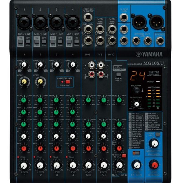 Mezclador Estéreo Yamaha MG10XU 10 Canales con USB y Efectos Digitales SPX