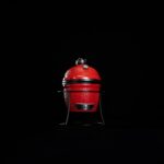 Parrilla Kamado Joe Joe Jr KJ13RH Portátil de Cerámica 13.5 Pulgadas Color Rojo con Soporte de Hierro Fundido y Rejilla