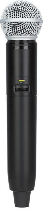 Shure Transmisor de mano GLXD2+/SM58 con cápsula de micrófono vocal SM58, para uso con sistemas de micrófono inalámbrico