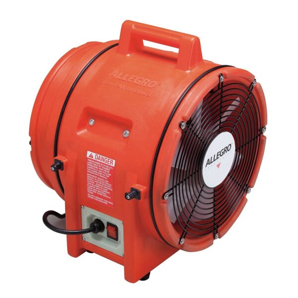 Soplador Axial Allegro Industries 9543-25 12 Pulgadas 1 HP con Conducto de 25 Pies Naranja
