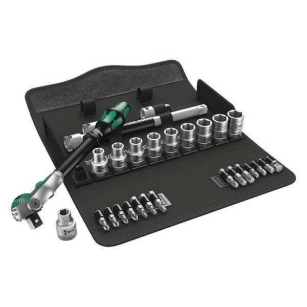 Wera 05004079001 8100 SC 9 Zyklop Imperial Speed Ratchet Set, 28 piezas, 1/2" Drive