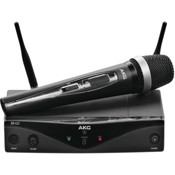 AKG Pro Audio WMS420 Vocal Set Banda Un sistema de micrófono inalámbrico con receptor estacionario SR420 y transmisor de