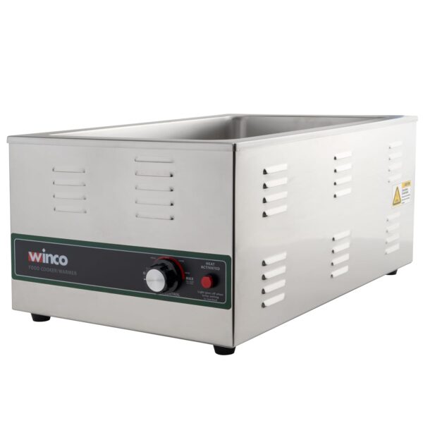 Winco FW-S600 Cocina eléctrica/calentador de alimentos, 1500 vatios, acero inoxidable, mediano