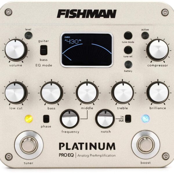 Fishman Pedal de Preamplificador Analógico Pro EQ DI de Platino