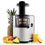 Omega Exprimidor de Prensa en Frío Vertical 43 RPM de Masticación Lenta Compacto Extractor de Jugo para Frutas y Vegetal