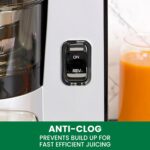 Omega Exprimidor de Prensa en Frío Vertical 43 RPM de Masticación Lenta Compacto Extractor de Jugo para Frutas y Vegetal