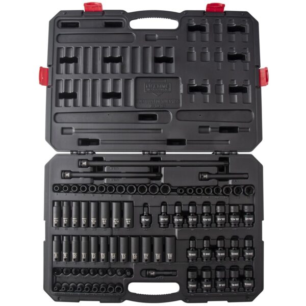 Set de Dados Sunex 3580 80 Piezas 3/8 Pulgadas SAE y Métrico Acero Cr-Mo Esquina Radial