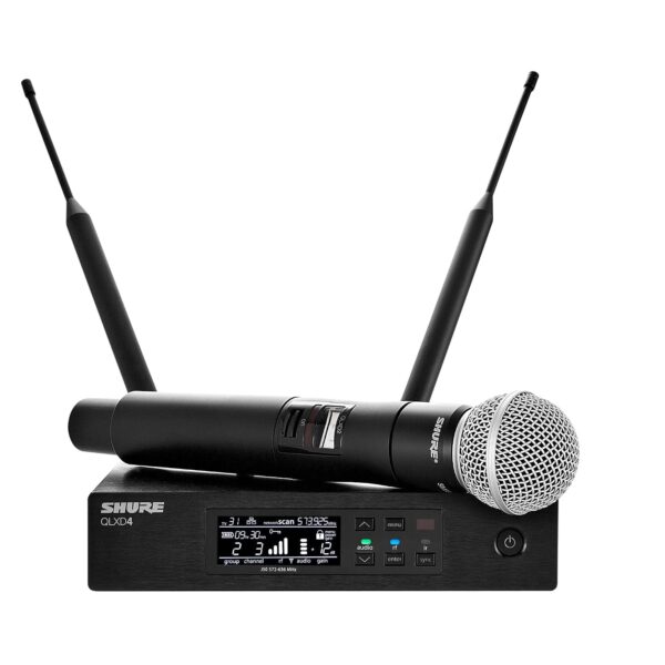 Shure Transmisor de mano QLXD2/SM58 con cápsula de micrófono vocal SM58 - para uso con sistemas de micrófono inalámbrico