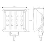 Luz de Inundación LED Grand General 76355 Rectangular 12 LED 1380 Lúmenes