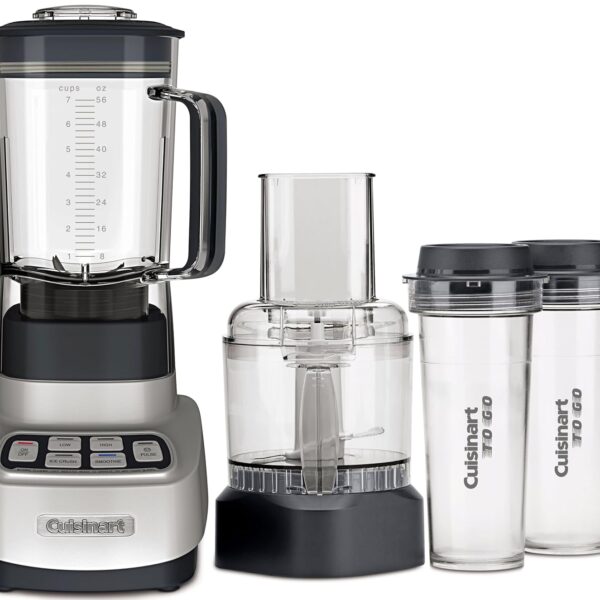 Cuisinart BFP-650P1 Velocity Ultra Trio 1-HP Licuadora/procesador de alimentos con vasos de viaje, fundido a presión