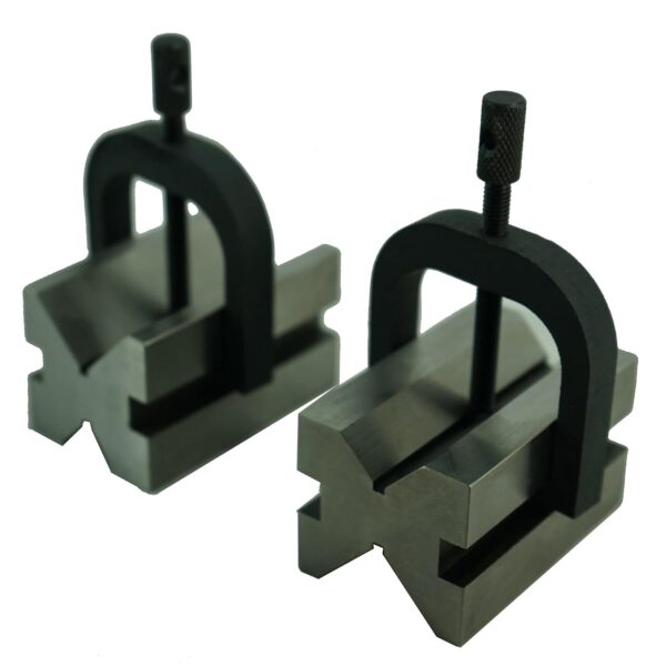 HHIP Juego de abrazaderas y bloque en V de 3.54 x 2.76 x 4.92 pulgadas (3402-0955)