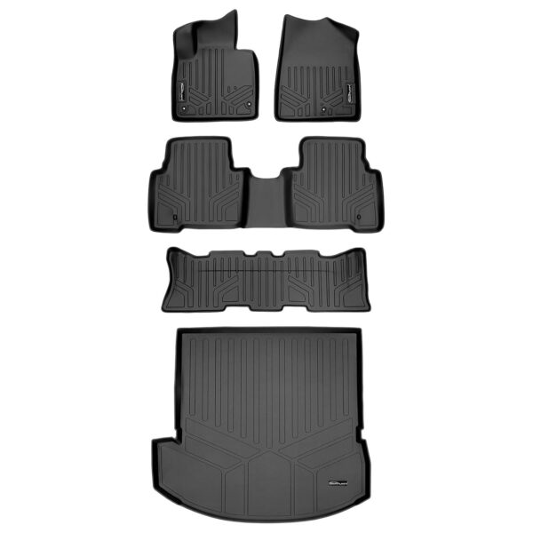 Juego de Alfombrillas MAX LINER 3 Filas y Forro de Carga Modelo A0114 B0114 C0114 D0143 Color Negro para Hyundai Santa F