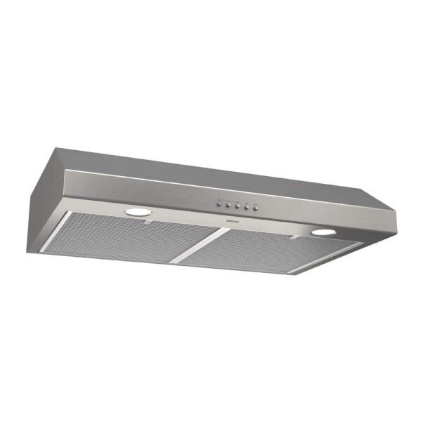 Broan-NuTone BCSQ130SS Campana extractora Glacier de tres velocidades para debajo del gabinete con luces LED ADA, 1.5 So