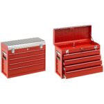Stahlwille 81091004 13216/4 Caja de herramientas de cuatro cajones, cajones extraíbles, compartimento de tapa, asas de t