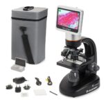 Celestron – Microscopio digital LCD TetraView – Pantalla de 4.3" – Cámara de 5MP – Aumento de 40x–1600x – Cabezal girato