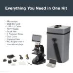 Celestron – Microscopio digital LCD TetraView – Pantalla de 4.3" – Cámara de 5MP – Aumento de 40x–1600x – Cabezal girato