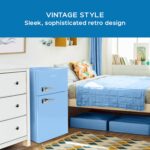Avanti Minirefrigerador con congelador de diseño retro, refrigerador compacto con puertas dobles para oficina en casa o